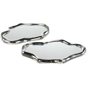 Flowing Silver Trays, Set of 2