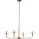 Maite 4 Light 42 inch Plated Dark Antique Brushed Brass Chandelier Ceiling Light