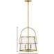 Tournon 15 inch Heritage Brass Indoor Pendant Ceiling Light