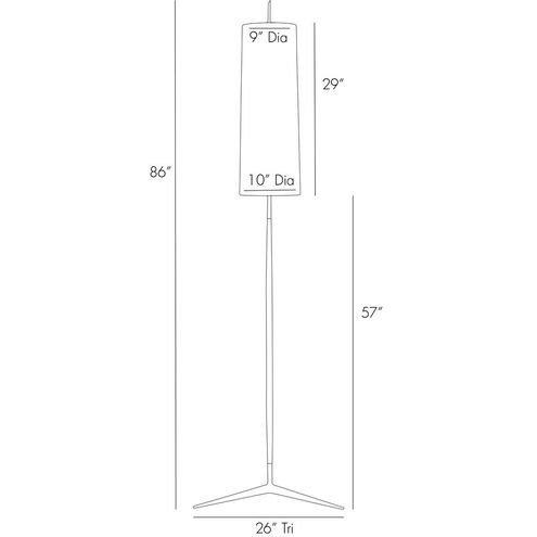 Dunn 86 inch 60 watt Black Bronze/Antique Brass Floor Lamp Portable Light, Triangle