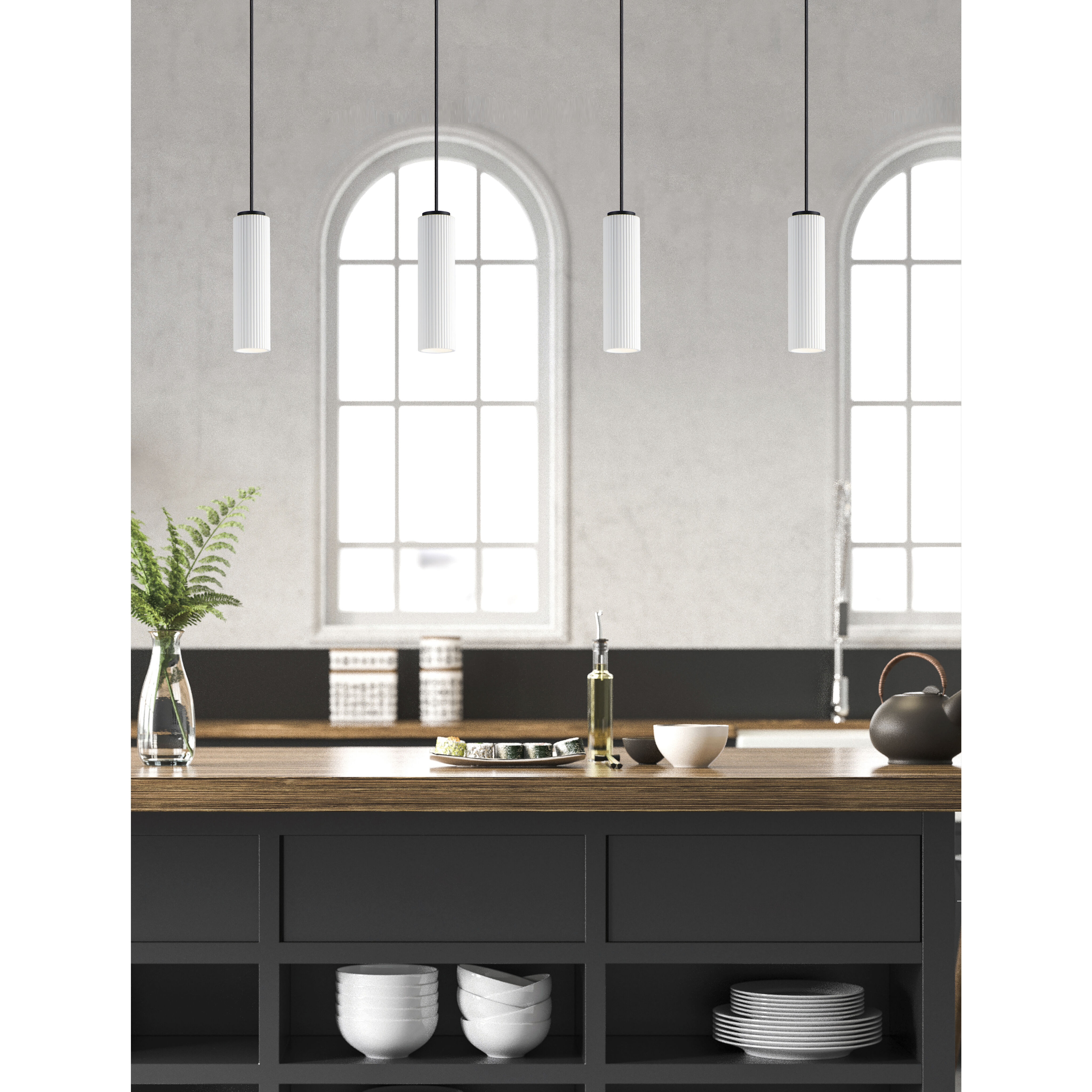 Pleat LED 3.25 inch Black Single Pendant Ceiling Light