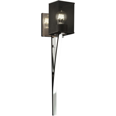 Wire Mesh 1 Light 4.5 inch Matte Black Wall Sconce Wall Light in Square with Flat Rim