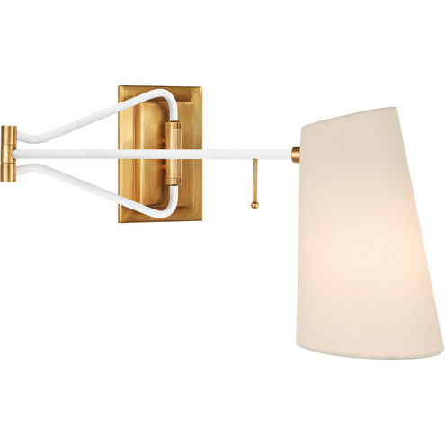 AERIN Keil 29 inch 40.00 watt Hand-Rubbed Antique Brass and White Swing Arm Wall Light