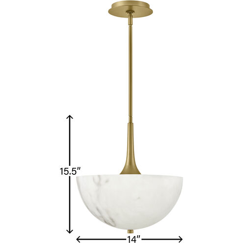 Inez LED 14 inch Lacquered Brass Pendant Ceiling Light