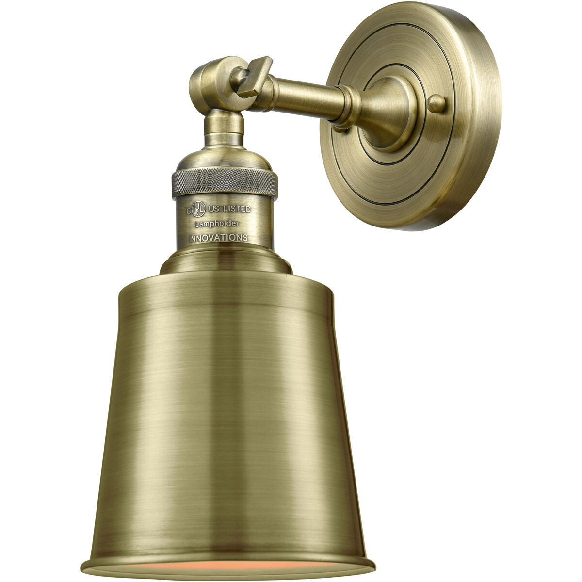 Franklin Restoration Addison 1 Light 5 inch Antique Brass Semi-Flush Mount Ceiling Light in Incandescent, Franklin Restoration