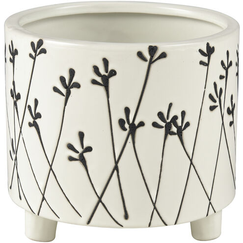 Melton White and Black Planter, Small