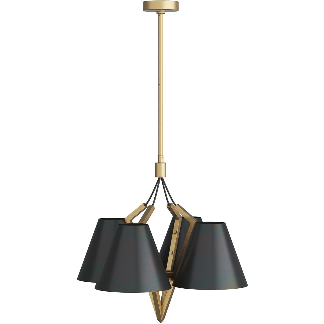 Abrams 4 Light 27 inch Antique Brass Chandelier Ceiling Light