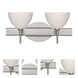Brella LED 15 inch Satin Nickel Vanity Lighting Wall Light in Chalk Glass