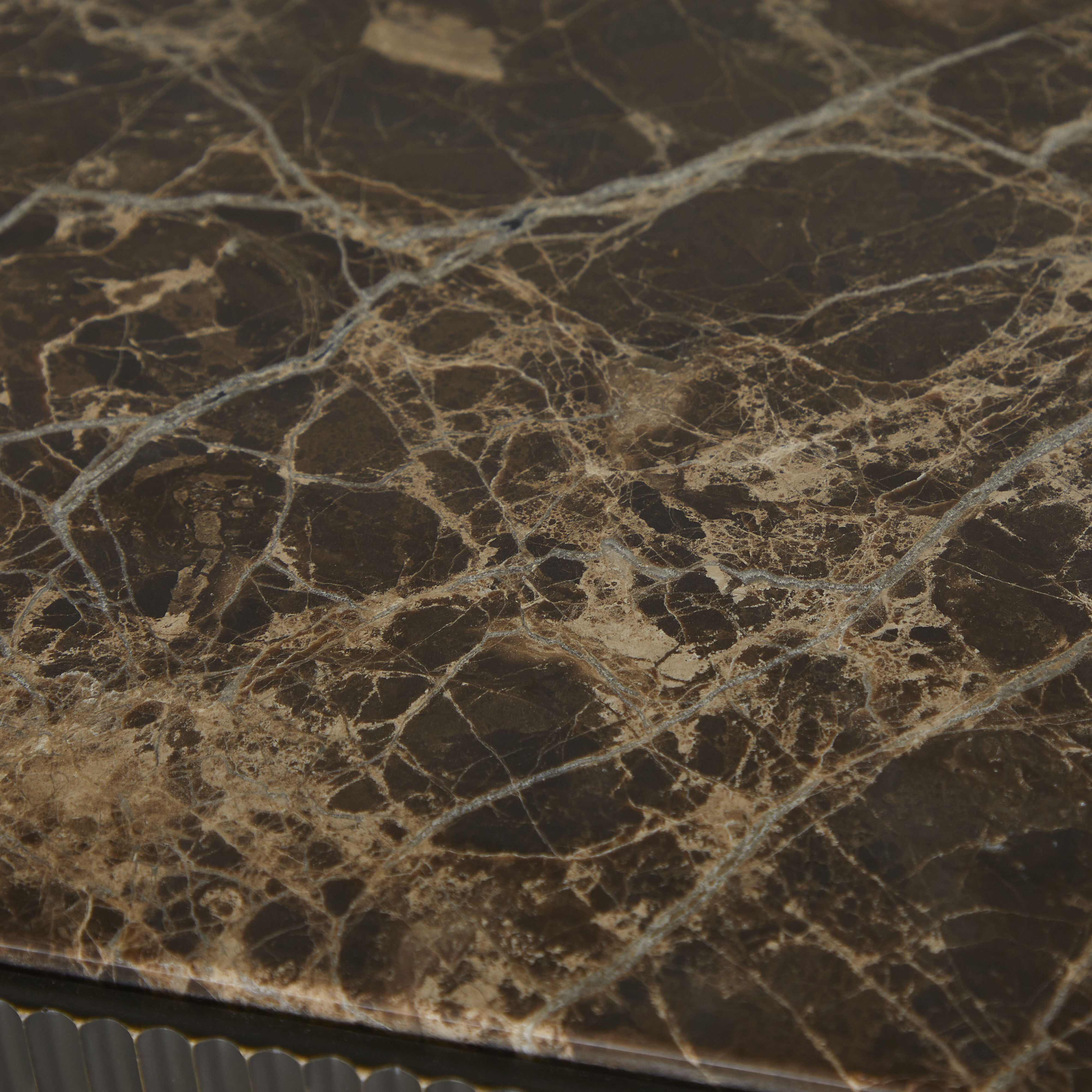 Ariana Forged Antique Bronze and Marron Imperial Marble Bar Console