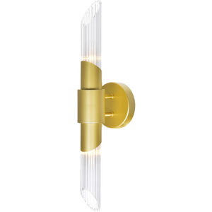 Croissant 2 Light 5 inch Satin Gold Wall Sconce Wall Light