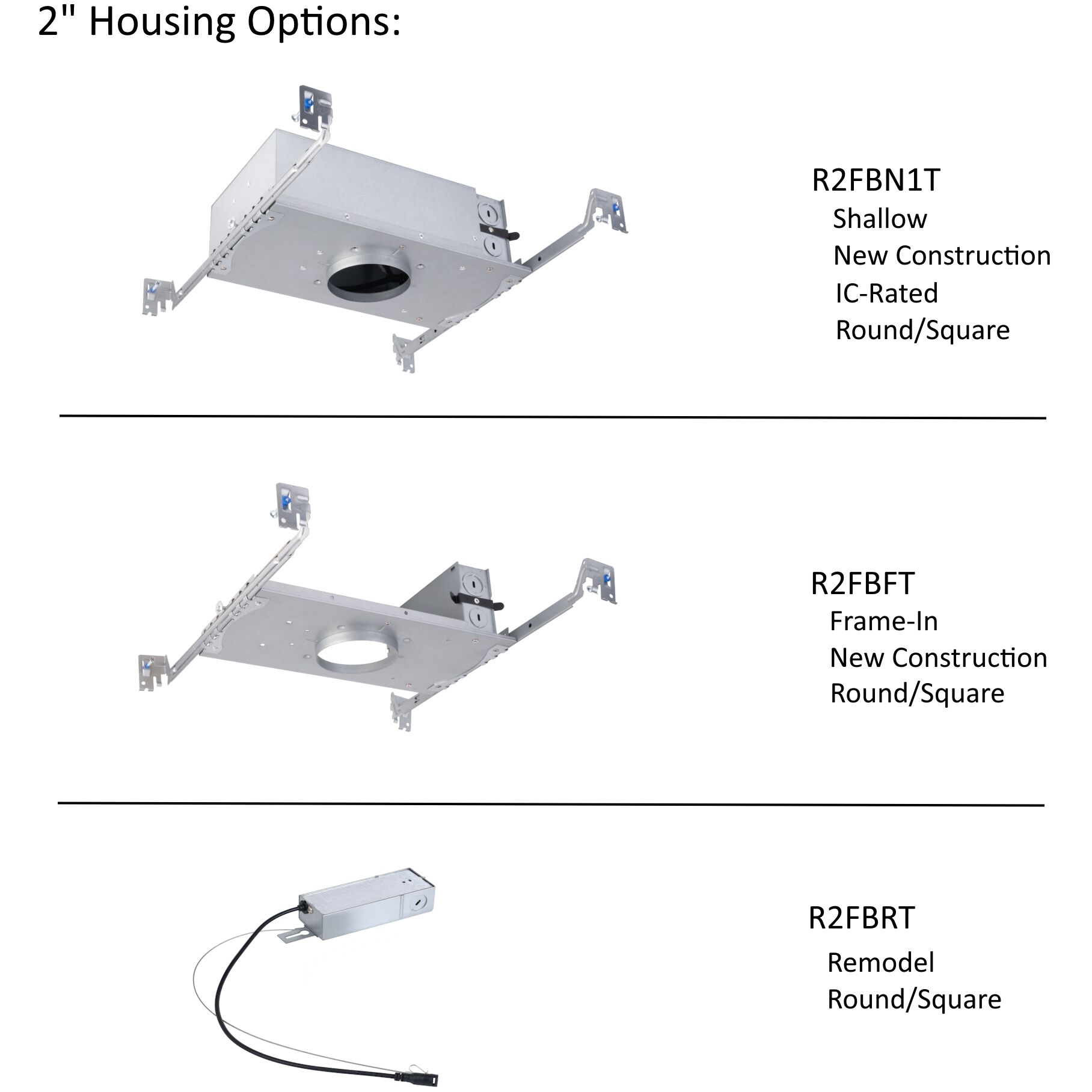FQ Integrated LED White Recessed Trim in 1800-3000K, 2" LED