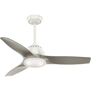 Wisp 44 inch Fresh White with Painted Pewter, Painted Pewter Blades Ceiling Fan