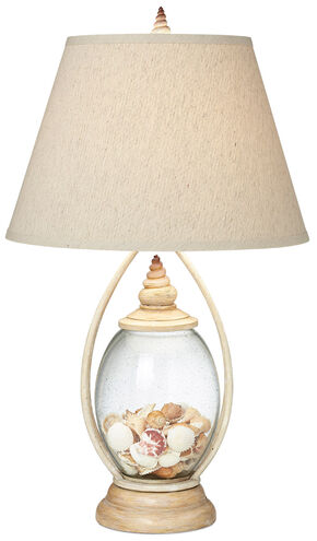 Seascape Reflections 29 inch 150 watt Coralline Ivory Table Lamp Portable Light, Shells Not Included