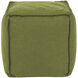 Pouf 18 inch Seascape Moss Outdoor Square Ottoman with Cover