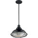 Newbridge 1 Light 12 inch Gloss Black and Silver Pendant Ceiling Light