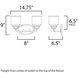 Acadia 2 Light 14.75 inch Black Bath Vanity Wall Light