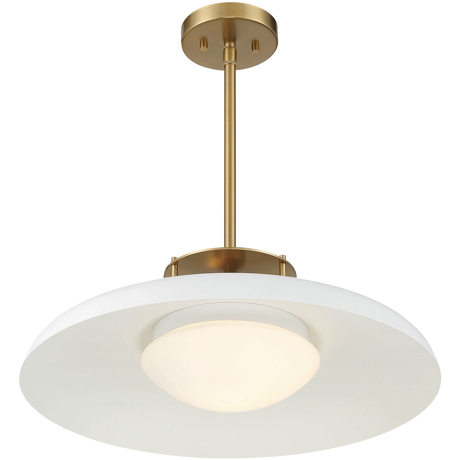 Gavin 1 Light 20 inch White with Warm Brass Accents Pendant Ceiling Light in White/Warm Brass