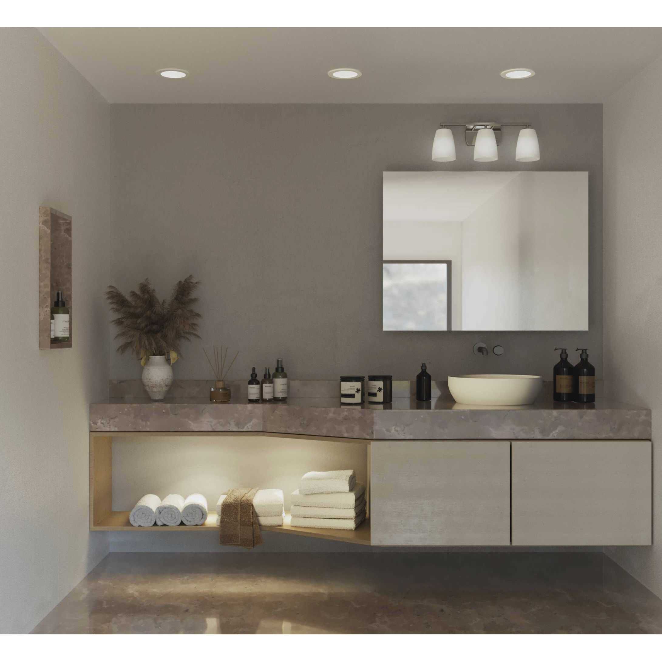 Leap 3 Light 23 inch Brushed Nickel Bath Vanity Wall Light