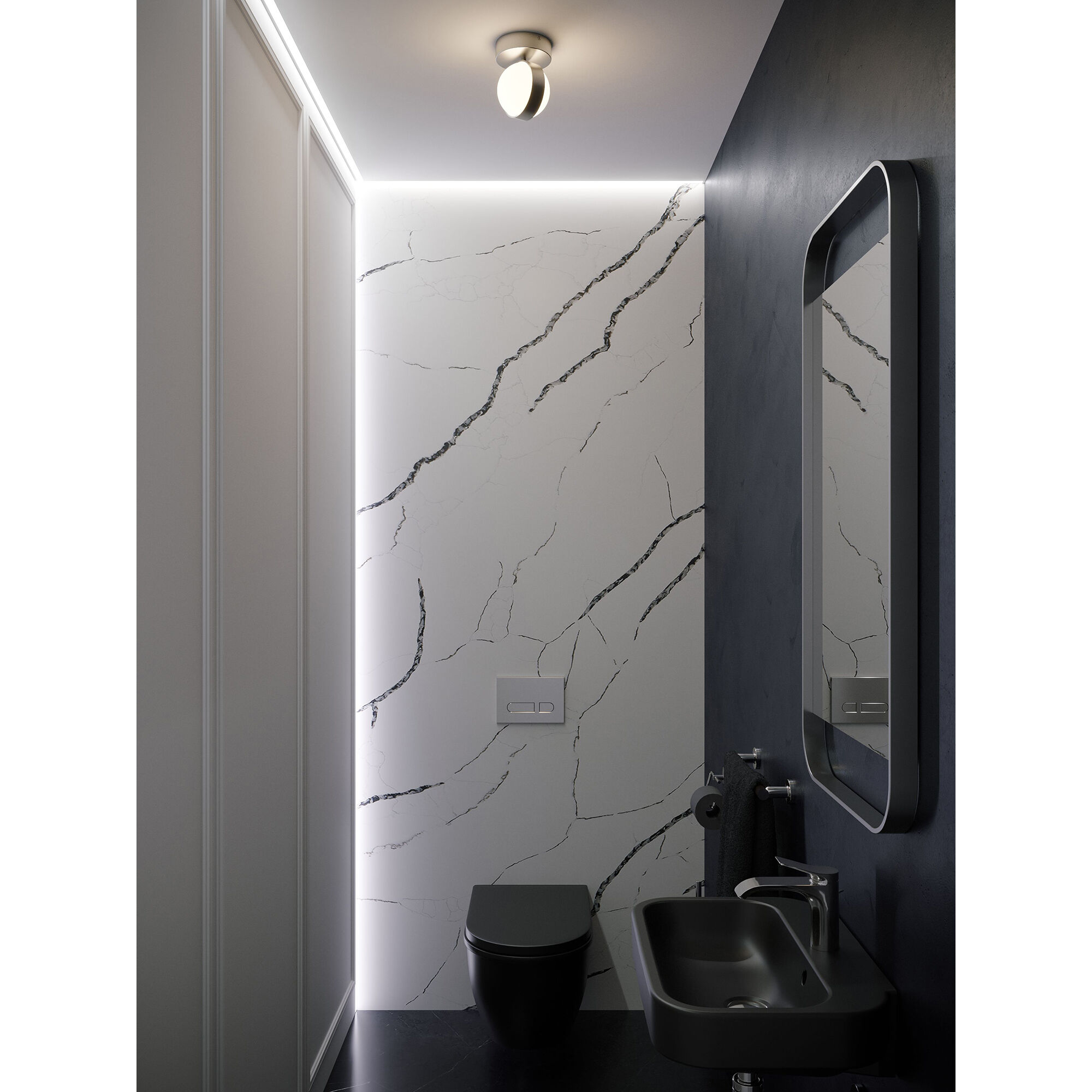 Verona LED 5 inch Satin Nickel Flush Mount Ceiling Light