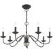 Windsor 7 Light 28 inch Black Chandelier Ceiling Light