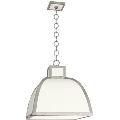 Ranger 3 Light 17.5 inch Gloss White Pendant Ceiling Light in Polished Nickel