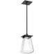 Outdoor Chilled Glass LED 9.1 inch Textured Black Outdoor Pendant, Beacon with Cap
