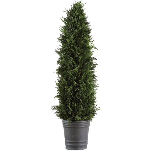 Cypress Cone Aged Dark Gray Topiary