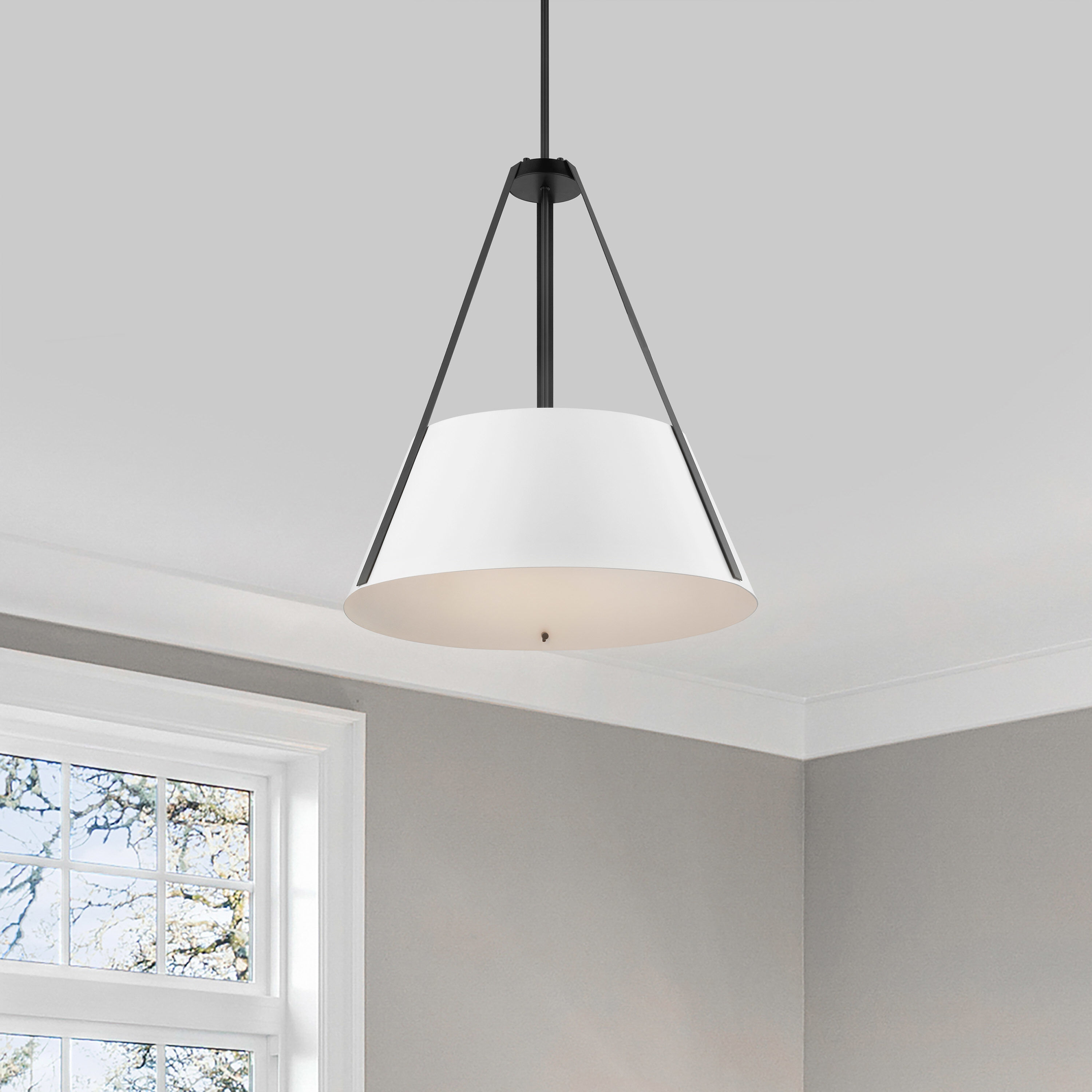 Brewster 3 Light 22 inch Black Pendant Ceiling Light