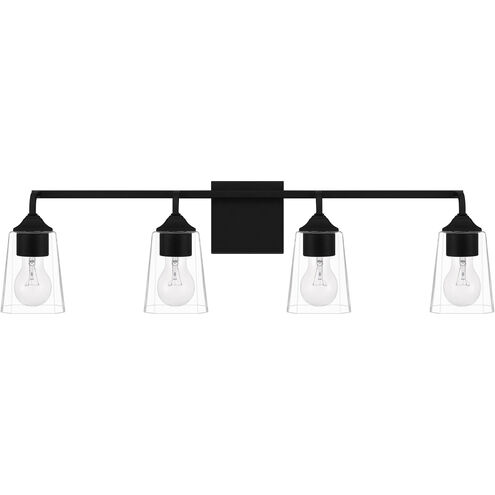 Thoresby 4 Light 31 inch Matte Black Bath Light Wall Light