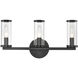 Revolve 3 Light 20.07 inch Clear Glass and Urban Bronze Bath Vanity Wall Light