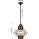 Ellington 1 Light 9 inch Bronze Outdoor Pendant in Optic Glass, Brass Traditions by Innovations Lighting
