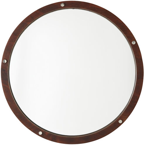 Mirror 30 X 30 inch Dark Wood and Polished Nickel Wall Mirror