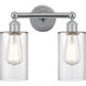 Edison Clymer 2 Light 13 inch Polished Chrome Bath Vanity Light Wall Light in Clear Glass