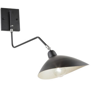 Nero 1 Light 24 inch Black With White Interior Wall Sconce Wall Light