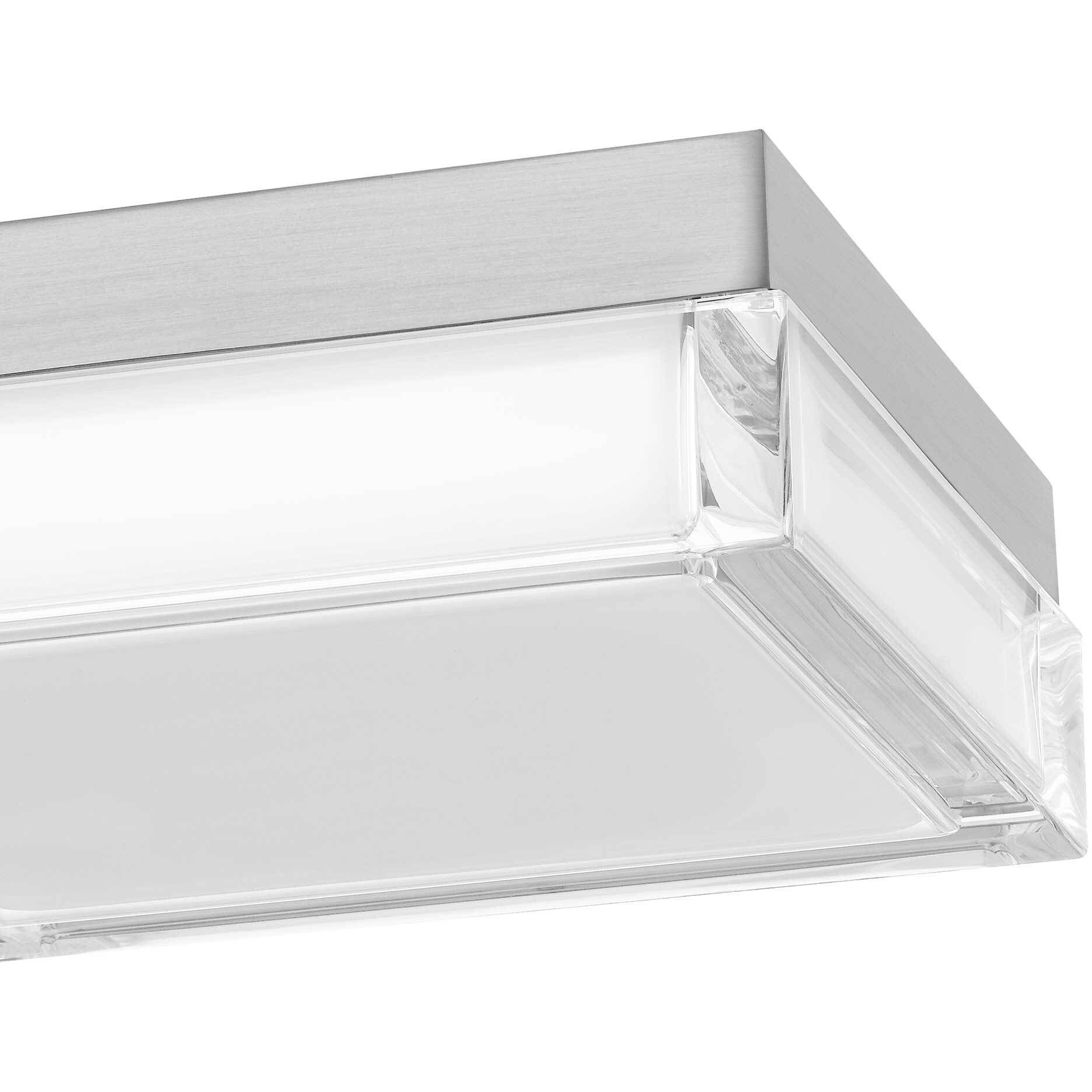 Box LED 8 inch Brushed Stainless Steel Outdoor Flush Mount