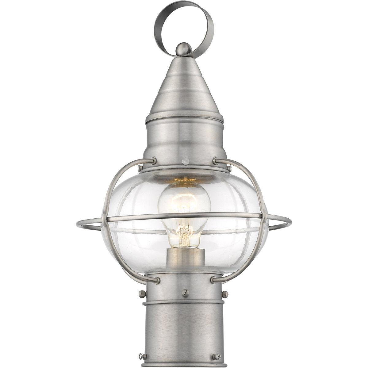 Newburyport 1 Light 15 inch Brushed Nickel Outdoor Post Top Lantern