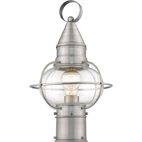 Newburyport 1 Light 15 inch Brushed Nickel Outdoor Post Top Lantern