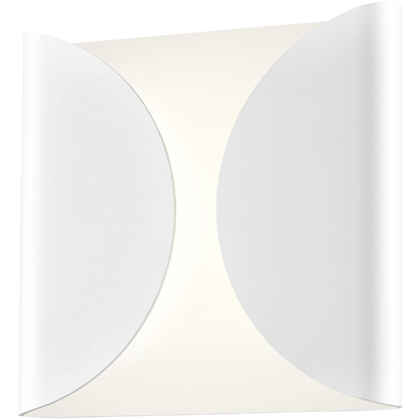 Folds LED 8 inch Textured White Indoor-Outdoor Sconce, Inside-Out