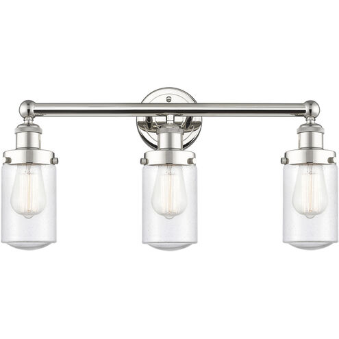 Dover 3 Light 24.5 inch Polished Nickel Bath Vanity Light Wall Light in Seedy