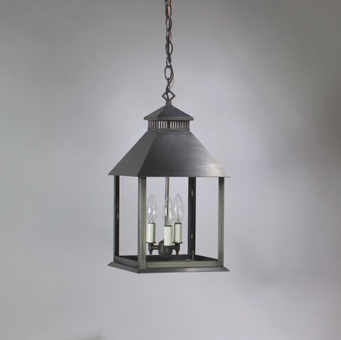 Cambridge 2 Light 10 inch Verdi Gris Hanging Lantern Ceiling Light in Seedy Marine Glass, Candelabra