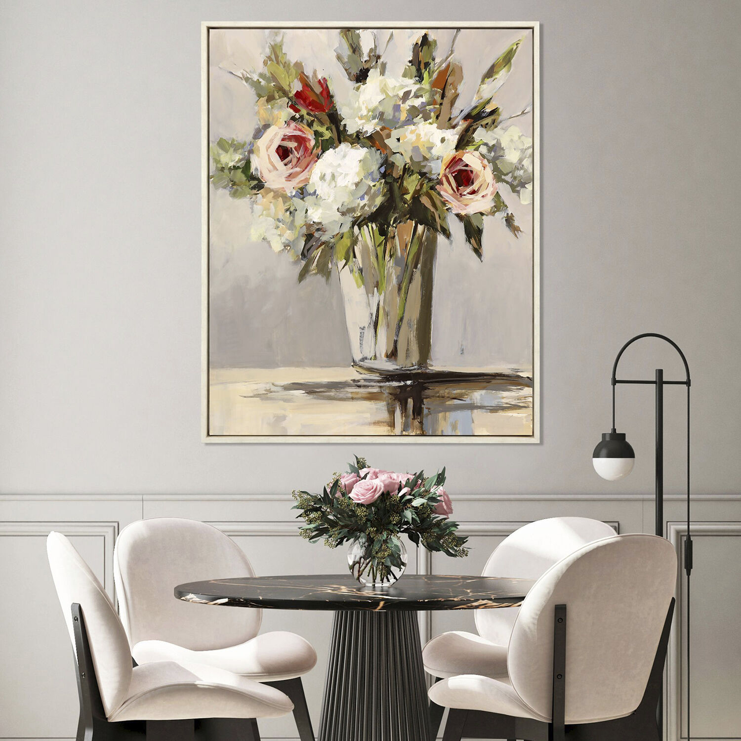 Florals Blue and Green and Multi and Pink Canvas