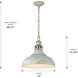 Kinsley Pendant Ceiling Light in Antique Teal, Large