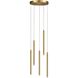 Sanya LED 24 inch Aged Brass Multi Pendant Ceiling Light