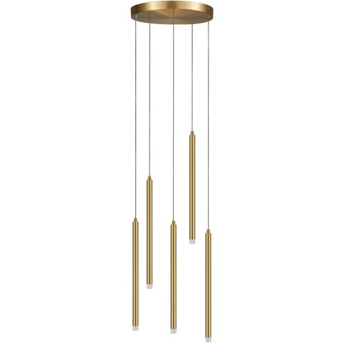 Sanya LED 24 inch Aged Brass Multi Pendant Ceiling Light