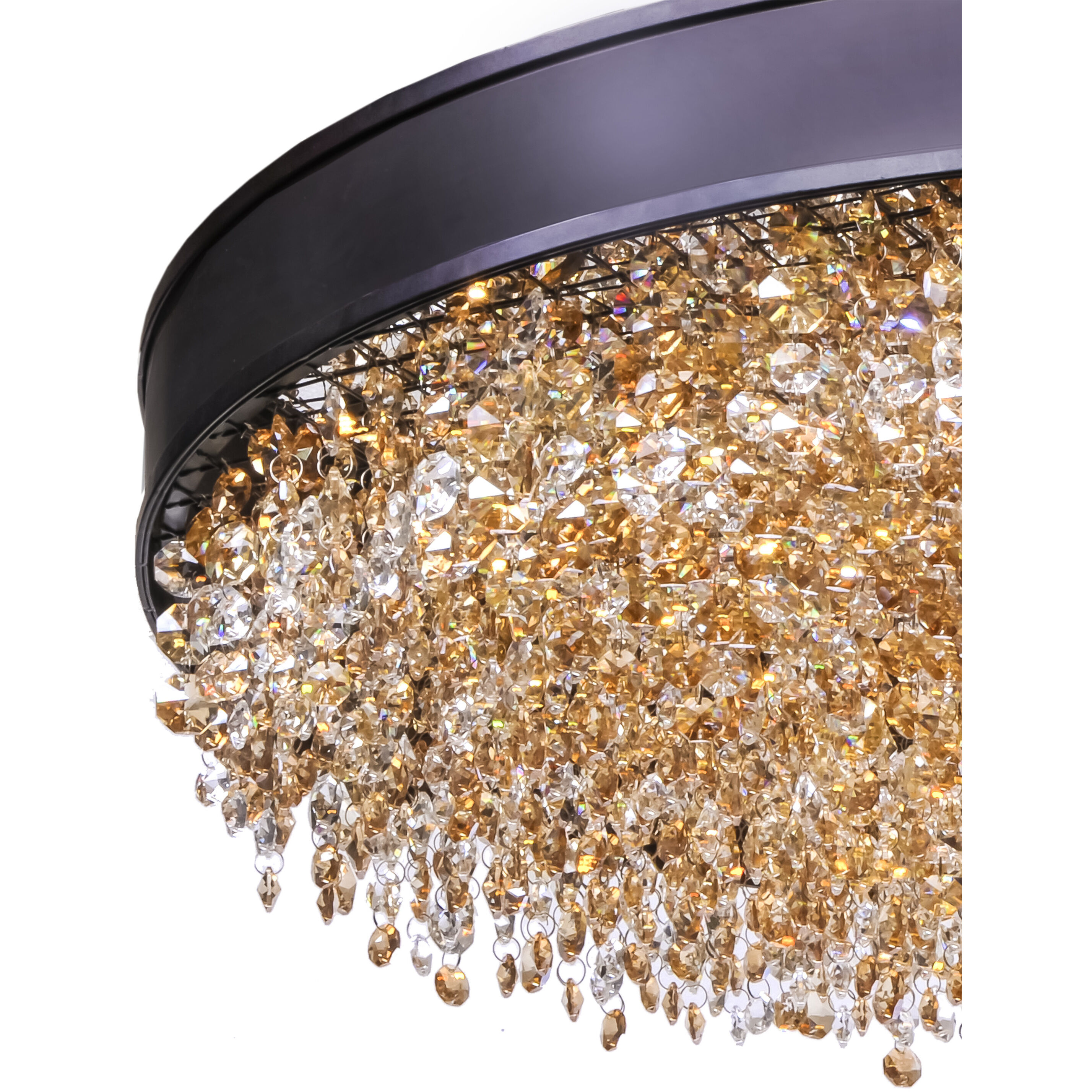 Mystic Single Pendant Ceiling Light in Bronze, Scotch Crystal