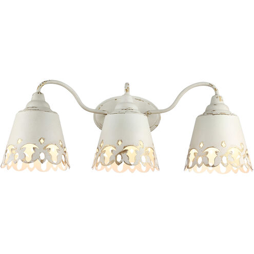 Eloise 3 Light 27.5 inch Antique Ivory Vanity Light Wall Light