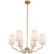 Sophia 6 Light 28 inch New Brass Chandelier Ceiling Light in White