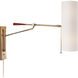 AERIN Frankfort 2 Light 25 inch Hand-Rubbed Antique Brass Articulating Wall Light