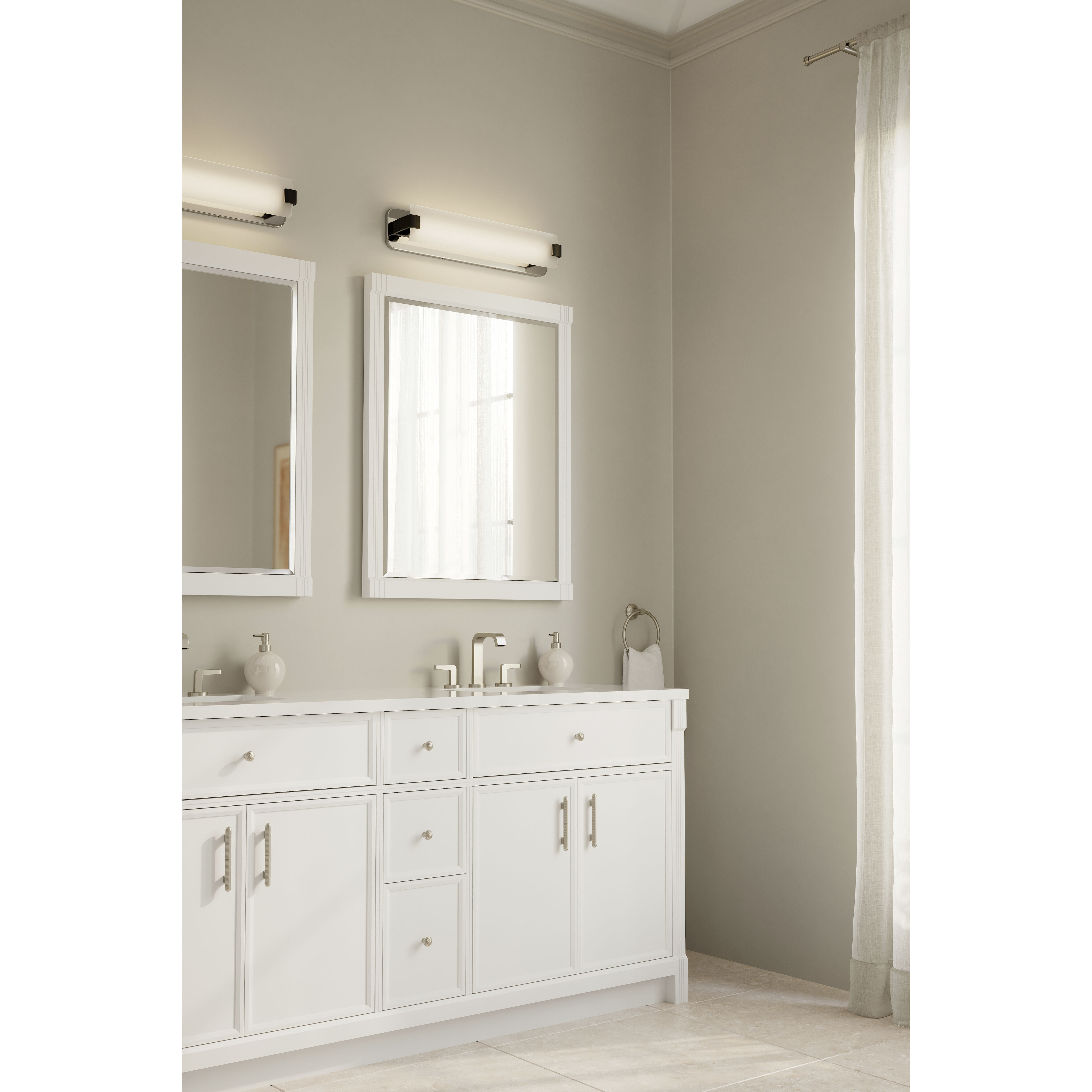 Arclume LED 24 inch Chrome and Dark Matte Black Bath Bar Wall Light