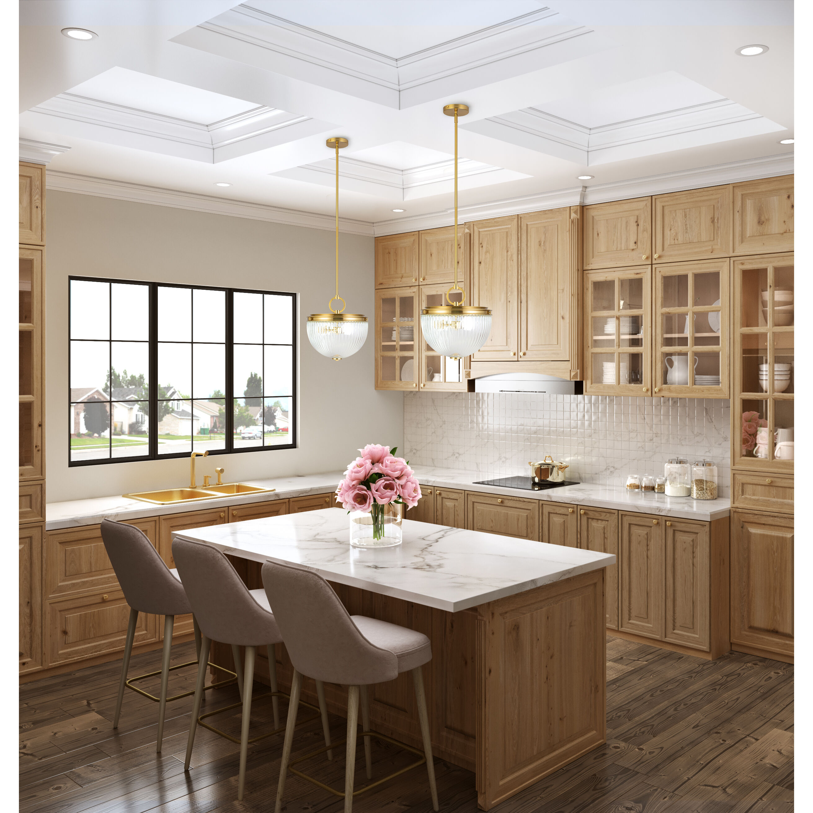 Myla 2 Light 12.62 inch Vintage Brass Pendant Ceiling Light